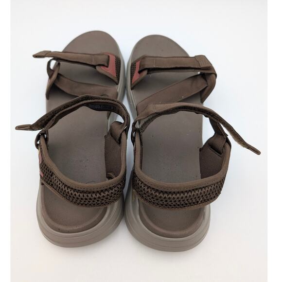 Teva Zymic Platform Slide Sandals Open Toe Men\'s Palm/Red Rock Size US13 EU47